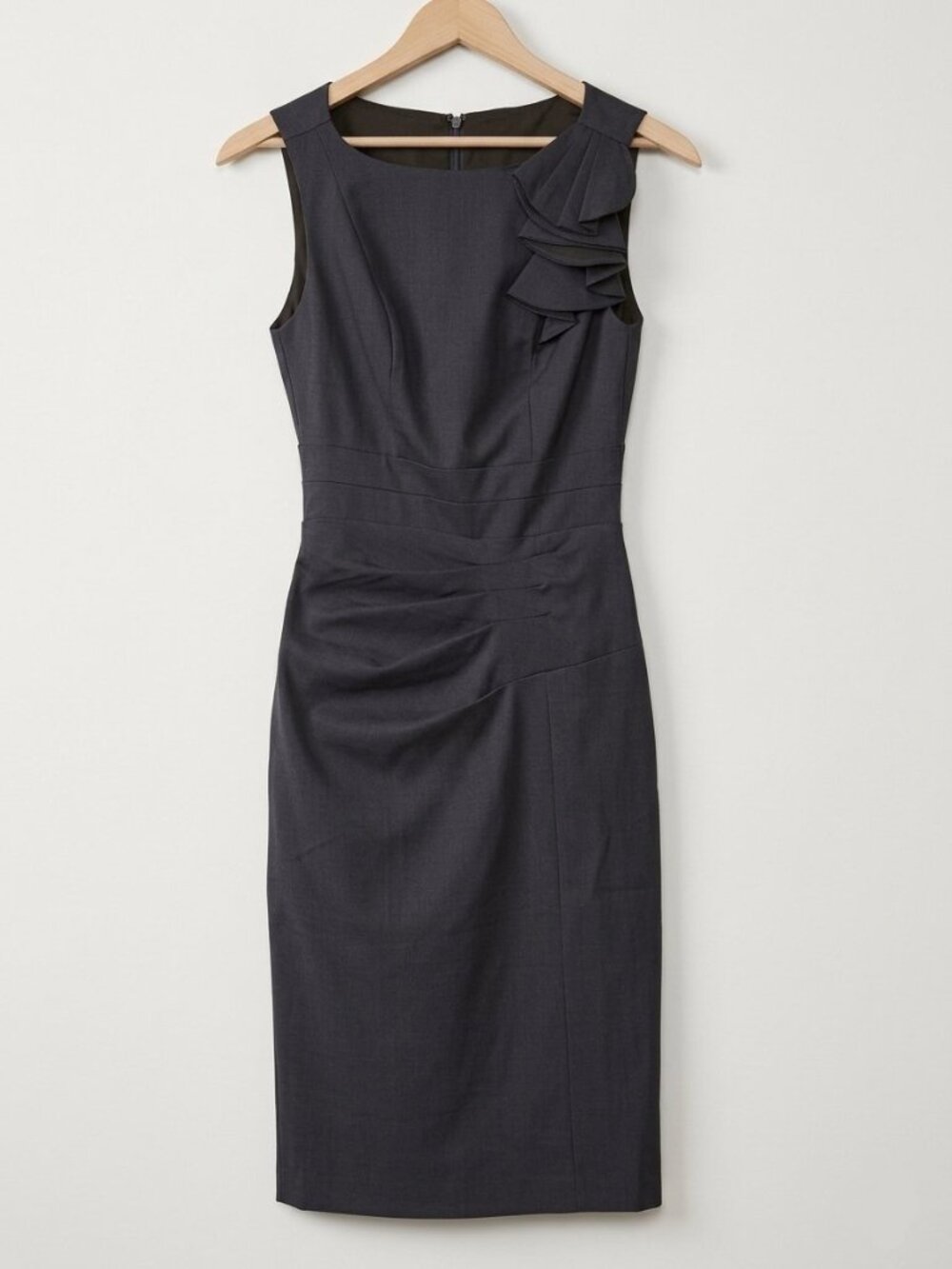 VTG Y2K Le Chateau Dark Navy Blue Corsage Strap Wriggle Dress - XXS Dark Prom